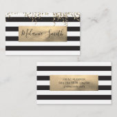 Gold Confetti / Streifen Visitenkarte (Vorne/Hinten)