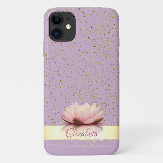 Gold Confetti Stripe Lotus Case-Mate iPhone Hülle (Rückseite)