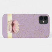Gold Confetti Stripe Lotus Case-Mate iPhone Hülle (Rückseite (Horizontal))