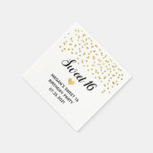 Gold Confetti Sweet 16 Geburtstag Serviette (Ecke)