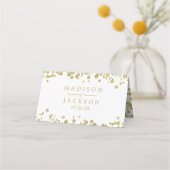 Gold Confetti Tischname Platzkarte (Rückseite)