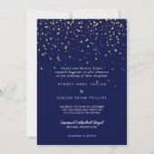 Gold Confetti | Traditionelle Hochzeit der Marine Einladung (Vorderseite)