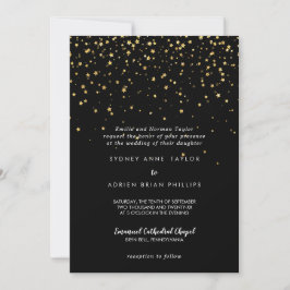 Gold Confetti | Traditionelle Schwarze Hochzeit Einladung