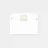 Gold Confetti trinken und Verheiratet sein Post-it Klebezettel (Vorderseite)