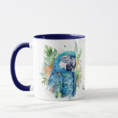 Gold Confetti Tropical Blue Parrot Tasse (Links)