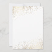 Gold Confetti & Tropical Palm Blätter Hochzeit Einladung (Rückseite)