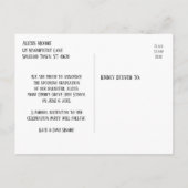 Gold Confetti Türkis Abschluss Save the Date Postkarte (Rückseite)