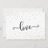Gold Confetti Typografie Save the Date (Rückseite)