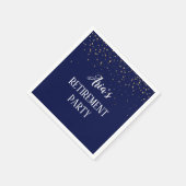 Gold Confetti über Navy Blue Party Napkins Serviette (Ecke)
