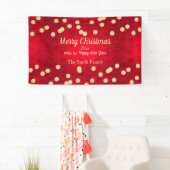 Gold Confetti über Red Christmas Pattern Banner (Insitu)