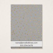 Gold Confetti und Gray Earring Holder Display Card (Rückseite)