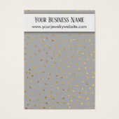 Gold Confetti und Gray Earring Holder Display Card (Vorderseite)