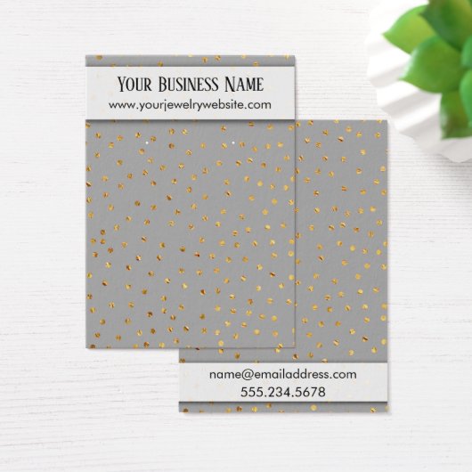 Gold Confetti und Gray Earring Holder Display Card (Schreibtisch)