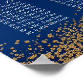 Gold Confetti und Navy Blue -18 Seating Chart Poster (Ecke)