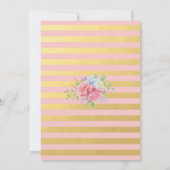 Gold Confetti und Pink Floral 80. Geburtstag Einladung (Rückseite)