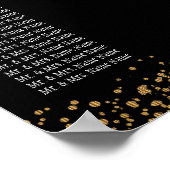Gold Confetti und Schwarz - 13 Seating Chart Poster (Ecke)