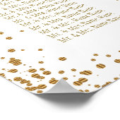 Gold Confetti und Weiß - 24 Seating Chart Poster (Ecke)