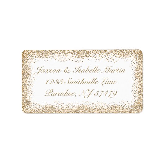 Gold Confetti und White Adressaufkleber (Vorne)