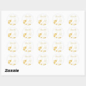 Gold Confetti Vielen Dank Template Hand Script Chi Runder Aufkleber (Blatt)