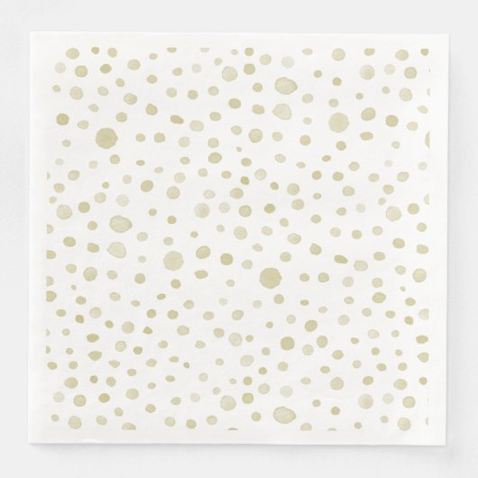 Gold Confetti Wasserfarbe Dots Papier Napkin Serviette (Vorderseite)