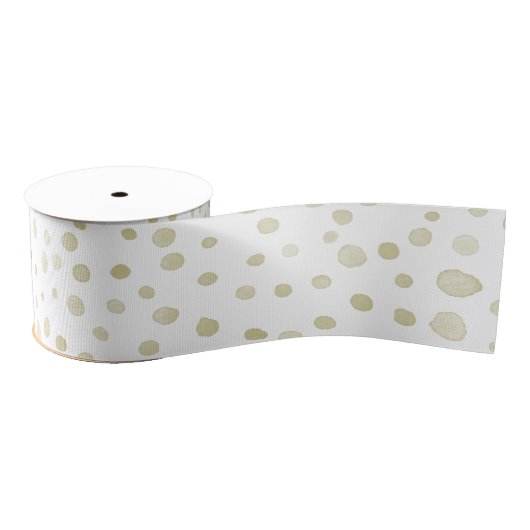Gold Confetti Wasserfarbe Dots Ribbon Ripsband (Spule)