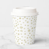 Gold Confetti Watercolor Dots Paper Cup Pappbecher (Rückseite)