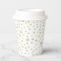 Gold Confetti Watercolor Dots Paper Cup