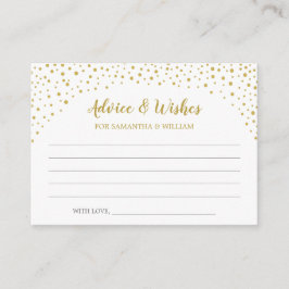 Gold Confetti Wedding Advice Card Begleitkarte