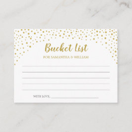 Gold Confetti Wedding Bucket List Ideen Karte