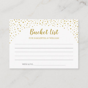 Gold Confetti Wedding Bucket List Ideen Karte