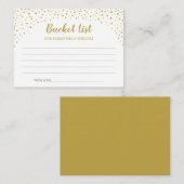 Gold Confetti Wedding Bucket List Ideen Karte (Vorne/Hinten)