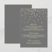 Gold Confetti Wedding Details - Informationen Begleitkarte (Vorne/Hinten)