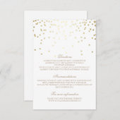 Gold Confetti Wedding Details - Informationen Begleitkarte (Vorne/Hinten)