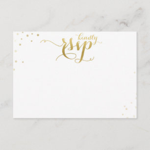 Gold Confetti Wedding Einladung Blank RSVP Card