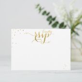 Gold Confetti Wedding Einladung Blank RSVP Card (Stehend Vorderseite)