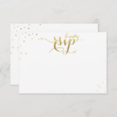 Gold Confetti Wedding Einladung Blank RSVP Card (Vorne/Hinten)