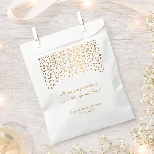 Gold Confetti Wedding Geschenktütchen (Ausgeschnitten)