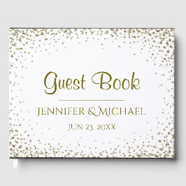 Gold Confetti Wedding Guest Book Gästebuch