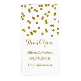 Gold Confetti Wedding Labels