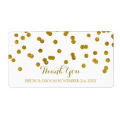 Gold Confetti Wedding Labels (Vorne)