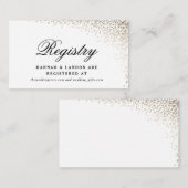 Gold Confetti Wedding Registry Begleitkarte (Vorne/Hinten)