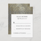 Gold Confetti Wedding RSVP Cards (Vorne/Hinten)