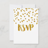 Gold Confetti Wedding RSVP Cards Karte (Rückseite)