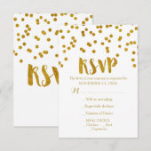 Gold Confetti Wedding RSVP Cards Karte (Vorne/Hinten)