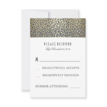 Gold Confetti Wedding RSVP Cards