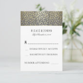 Gold Confetti Wedding RSVP Cards Karte (Stehend Vorderseite)