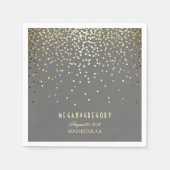 Gold Confetti Wedding Serviette (Vorderseite)