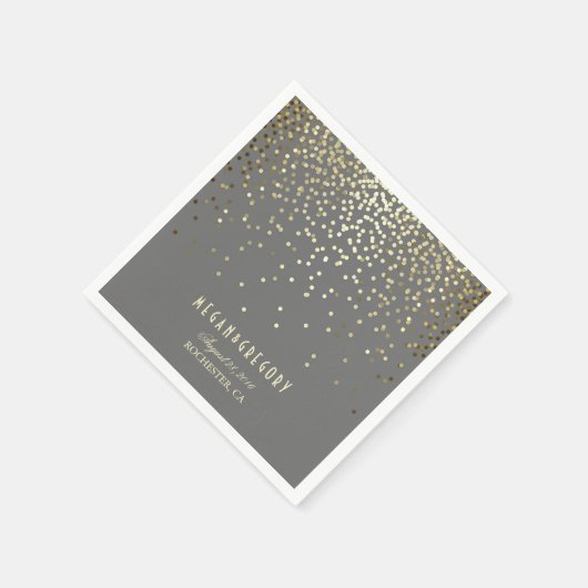 Gold Confetti Wedding Serviette (Ecke)