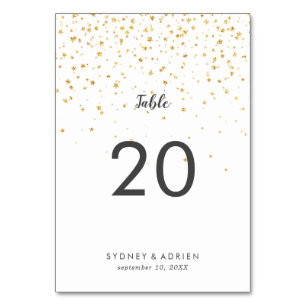 Gold Confetti Wedding Tischnummern