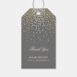 Gold Confetti Wedding Vielen Dank Geschenkanhänger
